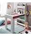 Wohnling wit 90x50x110 cm schildertafel kinderkamer met plank | Kindertafel modern | Studentenbureau met opbergruimte | Schoolbank smal