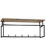 Wohnling design wandgarderobe mango massief hout metaal 71x29x20 cm | Haakstang met plank en kledingroede | Hal garderobe garderobe wand hout