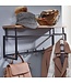 Wohnling design wandgarderobe mango massief hout metaal 71x29x20 cm | Haakstang met plank en kledingroede | Hal garderobe garderobe wand hout