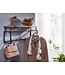 Wohnling design wandgarderobe mango massief hout metaal 71x29x20 cm | Haakstang met plank en kledingroede | Hal garderobe garderobe wand hout