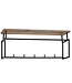 Wohnling design wandgarderobe mango massief hout metaal 71x29x20 cm | Haakstang met plank en kledingroede | Hal garderobe garderobe wand hout