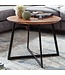 Wohnling salontafel 60x60x45 cm massief sheeshamhout / metalen salontafel rond | Design salontafel salontafel massief | Kleine tafel bijzettafel woonkamer modern
