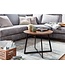 Wohnling salontafel 60x60x45 cm massief sheeshamhout / metalen salontafel rond | Design salontafel salontafel massief | Kleine tafel bijzettafel woonkamer modern