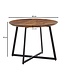 Wohnling salontafel 60x60x45 cm massief sheeshamhout / metalen salontafel rond | Design salontafel salontafel massief | Kleine tafel bijzettafel woonkamer modern