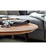 Wohnling salontafel 60x60x45 cm massief sheeshamhout / metalen salontafel rond | Design salontafel salontafel massief | Kleine tafel bijzettafel woonkamer modern