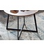 Wohnling salontafel 60x60x45 cm massief sheeshamhout / metalen salontafel rond | Design salontafel salontafel massief | Kleine tafel bijzettafel woonkamer modern