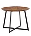 Wohnling salontafel 60x60x45 cm massief sheeshamhout / metalen salontafel rond | Design salontafel salontafel massief | Kleine tafel bijzettafel woonkamer modern