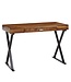 Wohnling bureau 120x55x78 cm massief sheeshamhout / metaal zwart | Design bureautafel met lades | Thuiskantoor laptop tafel computertafel met opbergruimte