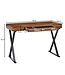 Wohnling bureau 120x55x78 cm massief sheeshamhout / metaal zwart | Design bureautafel met lades | Thuiskantoor laptop tafel computertafel met opbergruimte