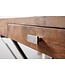 Wohnling bureau 120x55x78 cm massief sheeshamhout / metaal zwart | Design bureautafel met lades | Thuiskantoor laptop tafel computertafel met opbergruimte