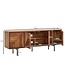 Wohnling lowboard massief sheeshamhout 140x54x33 cm TV-dressoir met vier deuren | Design TV meubel hoog | TV meubel TV meubel modern | TV dressoir woonkamer