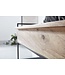 Wohnling Bank met Opbergruimte 90x52x38 cm Mango Massief Hout / Metalen Bruin | Gangbank Schoenenbank met Zitje Klein | Smalle Garderobebank met Schoenenrek