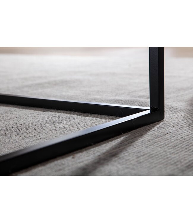 Wohnling Koffietafel Metaal 60x60x40 cm Vierkante Salontafel Zwart | Tafel Woonkamer Industrieel | Kleine Bijzettafel Woonkamertafel
