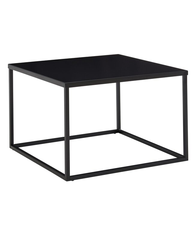 Wohnling Koffietafel Metaal 60x60x40 cm Vierkante Salontafel Zwart | Tafel Woonkamer Industrieel | Kleine Bijzettafel Woonkamertafel