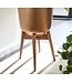 Wohnling Bloempot Set van 2 Metalen / Massief Houten Plantenbakken Goud met Voetjes | Design Plantenbak Rond
