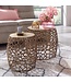 Wohnling Tafel Set Metaal Salontafel Set van 2 Rond Goud Aluminium | Tafel Woonkamer Bijzettafel | Moderne Nesttafel Metalen Tafel