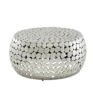 Wohnling Koffietafel Aluminium 66x66x32 cm Salontafel Metaal Zilver | Tafel Woonkamer Rond | Woonkamertafel Modern | Kleine Bijzettafel