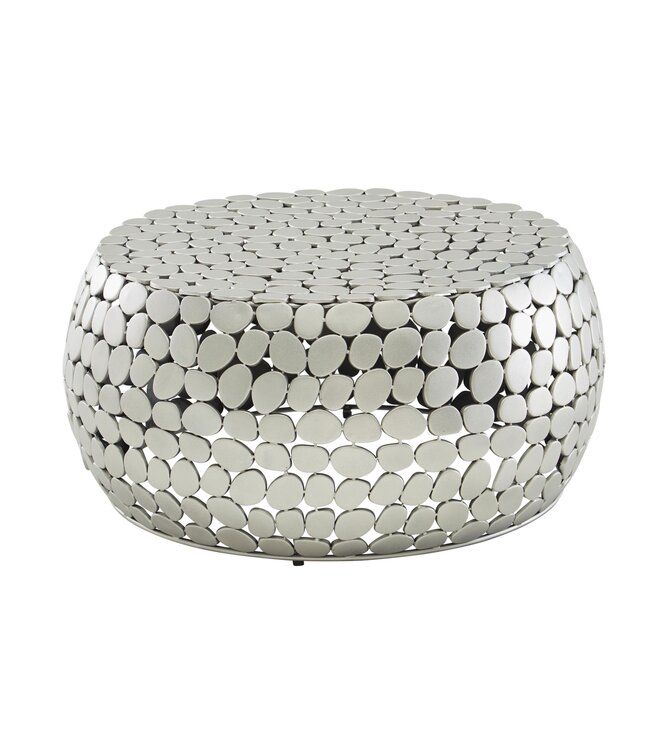 Wohnling Koffietafel Aluminium 66x66x32 cm Salontafel Metaal Zilver | Tafel Woonkamer Rond | Woonkamertafel Modern | Kleine Bijzettafel