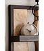 Wohnling Wandplank 30x80x10 cm Mango Massief Hout / Metaal Hangplank Industrieel | Design zwevende plank rechthoekig | Plank hangende woonkamer | Houten plankenwand met 4 planken en golfpatroon