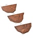 Wohnling Wandplanken Set van 3 Acacia Massief Houten Hangplanken Boomschijf | Natuurlijke plantentrap voor aan de muur | Zwevende plank hangend met boomrand | Bloemtrap boomstam modern