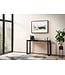 Wohnling consoletafel marmerlook zwart hoogglans 120x40x76 cm design dressoir hal, smalle opbergtafel, haltafel met metalen poten, lange hoge haltafel, klein bureau