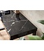 Wohnling consoletafel marmerlook zwart hoogglans 120x40x76 cm design dressoir hal, smalle opbergtafel, haltafel met metalen poten, lange hoge haltafel, klein bureau