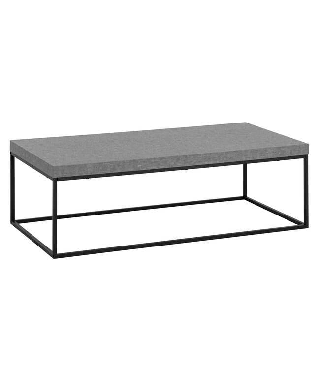 Wohnling Salontafel 120x60x38 cm Grijs Salontafel in Betonlook Modern, Design Woonkamertafel Rechthoekig, Lounge Salontafel, Salontafel Metalen Poten Groot