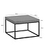 Wohnling Salontafel 60x60x38 cm Grijs Salontafel in Betonlook Modern, Design Woonkamertafel Vierkant, Lounge Salontafel, Salontafel Metalen Poten Klein
