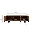 Wohnling Lowboard Acacia Massief Hout Gerookt Grijs 160x56x46 cm TV-kast met Drie Deuren, Design TV-kast Hoog, TV-tafel TV-kast Grijs Modern, TV-kast Woonkamer met Metalen Poten