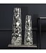 Wohnling Decoratieve Vaas Set van 2 Aluminium Zilveren Bloemenvaas Modern, Decoratieve Vaas Gehamerd Ontwerp 2-delig voor Bloemen, Aluminium Tafelvaas Woondecoratie Metalen Tafeldecoratie Handgemaakt