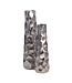 Wohnling Decoratieve Vaas Set van 2 Aluminium Zilveren Bloemenvaas Modern, Decoratieve Vaas Gehamerd Ontwerp 2-delig voor Bloemen, Aluminium Tafelvaas Woondecoratie Metalen Tafeldecoratie Handgemaakt