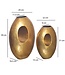 Wohnling decoratieve vaas set van 2 aluminium goud met handvat bloemenvaas moderne, gehamerde decoratieve vaas 2-delig voor bloemen, aluminium tafelvaas handgemaakt