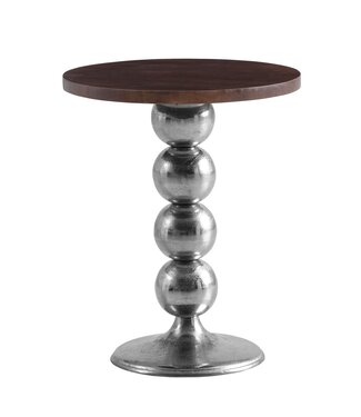 Wohnling Bijzettafel Mango Massief Hout Metaal 50x50x61.5 cm Bijzettafel, Kleine Bijzettafel Rond, Woonkamertafel Bank Modern, Sofa Tafel Hoog