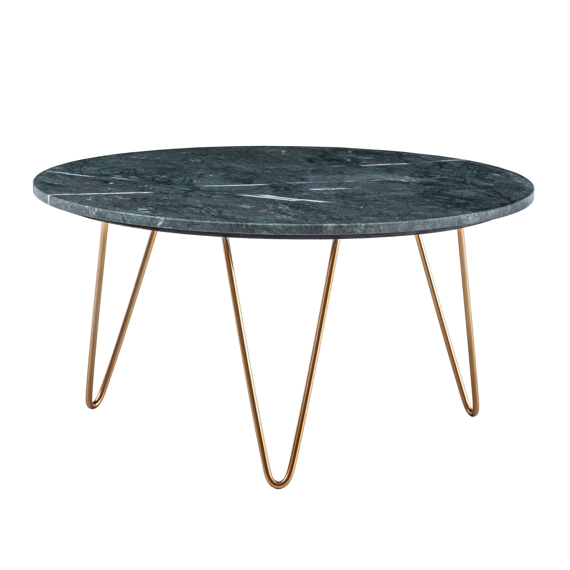 Salontafel Echt Marmer Groen 70x70x35 cm Salontafel Metaal Goud, Design Statief Woonkamertafel Rond 
