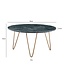 Wohnling Salontafel Echt Marmer Groen 70x70x35 cm Salontafel Metaal Goud, Design Statief Woonkamertafel Rond Modern, Loungetafel Groot, Salontafel Haarspeldpoten