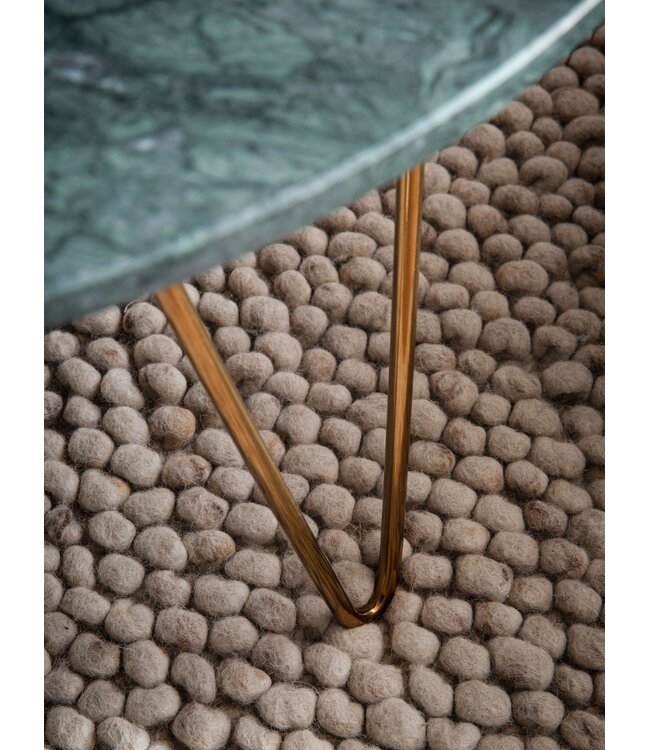 Wohnling Salontafel Echt Marmer Groen 70x70x35 cm Salontafel Metaal Goud, Design Statief Woonkamertafel Rond Modern, Loungetafel Groot, Salontafel Haarspeldpoten