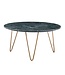 Wohnling Salontafel Echt Marmer Groen 70x70x35 cm Salontafel Metaal Goud, Design Statief Woonkamertafel Rond Modern, Loungetafel Groot, Salontafel Haarspeldpoten