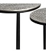 Wohnling Salontafelset Metaal 2-delig rond zilver - Bijzettafel Aluminium tafelbladen met patroon - Design Salontafel bijzettafel modern ijzeren frame - Decoratieve tafel Woonkamertafel Handgemaakt