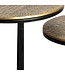Wohnling Bijzettafel Set Metaal 2-delig rond goud - Bijzettafel Aluminium Tafelbladen met Patroon - Design Salontafel Aanbouwtafel modern IJzeren Frame - Decoratietafel Woonkamertafel Handgemaakt