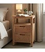 Wohnling Nachtkastje Acacia Massief Hout 40x60x30 cm - Nachtconsole met twee lades en open opbergvakken - Massief Houten Nachtkastje Boxspringbed - Nachtkast Nachtcommode Slaapkamer