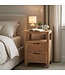 Wohnling Nachtkastje Acacia Massief Hout 40x60x30 cm - Nachtconsole met twee lades en open opbergvakken - Massief Houten Nachtkastje Boxspringbed - Nachtkast Nachtcommode Slaapkamer