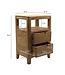 Wohnling Nachtkastje Acacia Massief Hout 40x60x30 cm - Nachtconsole met twee lades en open opbergvakken - Massief Houten Nachtkastje Boxspringbed - Nachtkast Nachtcommode Slaapkamer