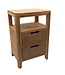 Wohnling Nachtkastje Acacia Massief Hout 40x60x30 cm - Nachtconsole met twee lades en open opbergvakken - Massief Houten Nachtkastje Boxspringbed - Nachtkast Nachtcommode Slaapkamer