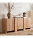 Wohnling Dressoir Acacia Massief Hout 165cm - Dressoir met 3 Deuren - Commode Modern Design - Kast Houten Commode Handgemaakt