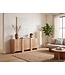 Wohnling Dressoir Acacia Massief Hout 165cm - Dressoir met 3 Deuren - Commode Modern Design - Kast Houten Commode Handgemaakt