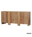 Wohnling Dressoir Acacia Massief Hout 165cm - Dressoir met 3 Deuren - Commode Modern Design - Kast Houten Commode Handgemaakt