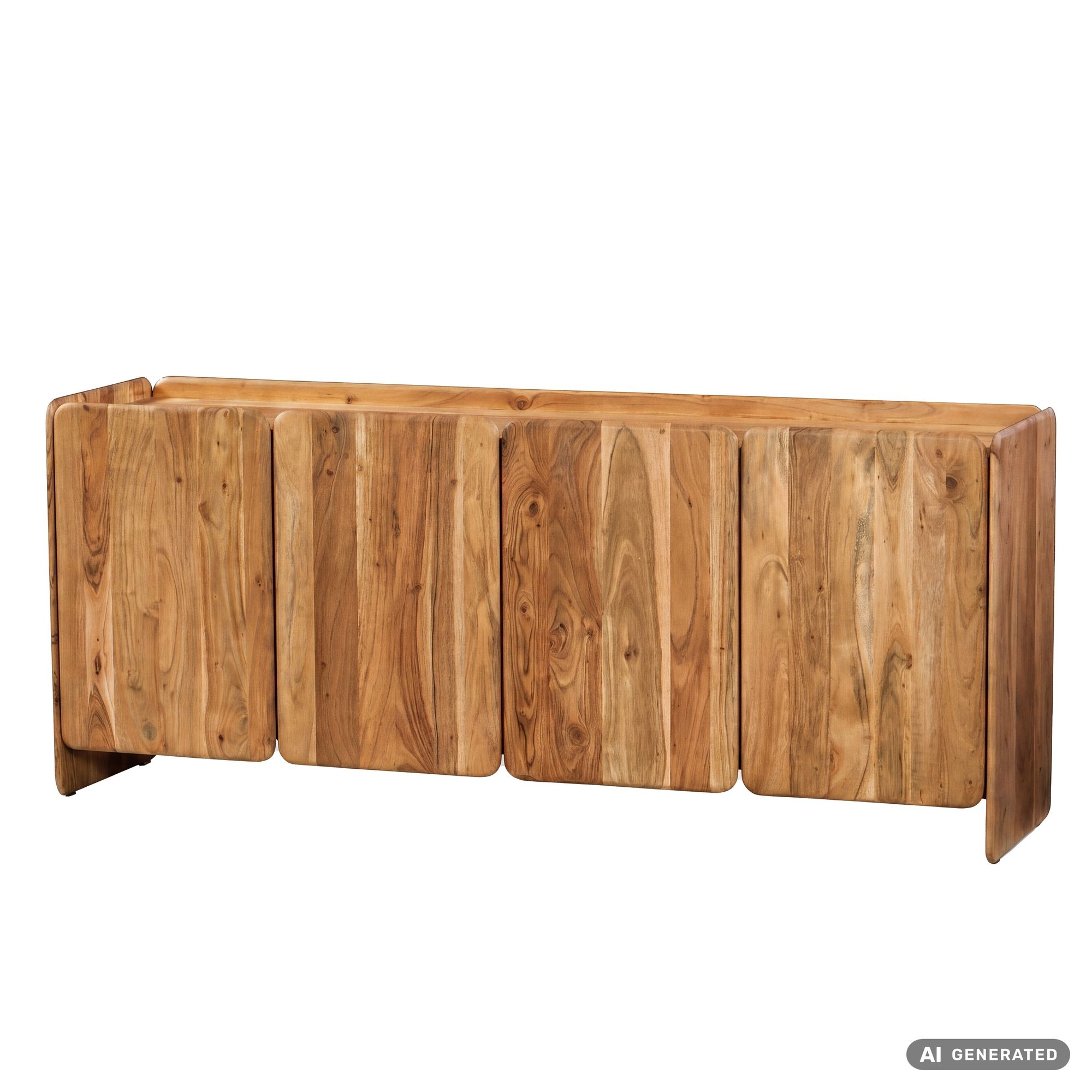 Dressoir Acacia Massiefhout 180cm - Dressoir met 4 deuren - Commode modern design - Kast Houten comm