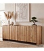 Wohnling Dressoir Acacia Massiefhout 180cm - Dressoir met 4 deuren - Commode modern design - Kast Houten commode Handgemaakt