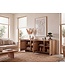Wohnling Dressoir Acacia Massiefhout 180cm - Dressoir met 4 deuren - Commode modern design - Kast Houten commode Handgemaakt