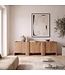 Wohnling Sideboard Acacia Massief Hout 165cm - Laag Dressoir met 3 Deuren - Commode Modern Design - Kast Houten Commode Handgemaakt